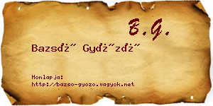 Bazsó Győző névjegykártya